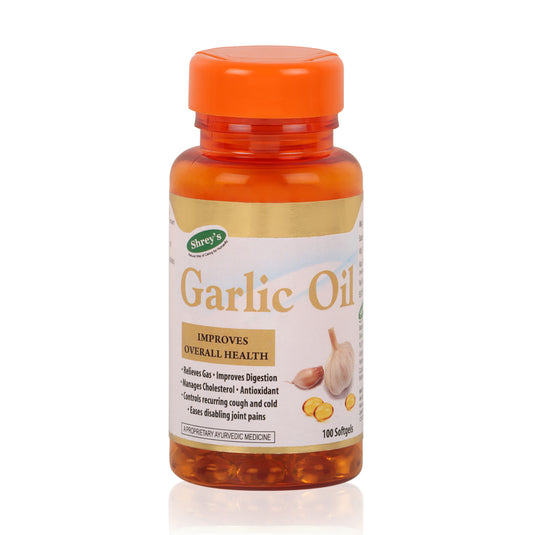 Shrey's Garlic Oil Capsules for Healthy Digestion (100 Softgels)