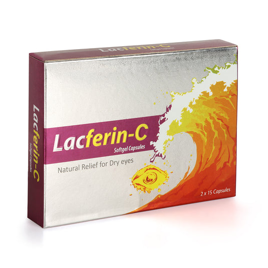 Shrey's Lacferin-C with Curcumin, Vitamin D3 & Omega-3 Fatty Acids for Dry Eye Relief – 30 Capsules