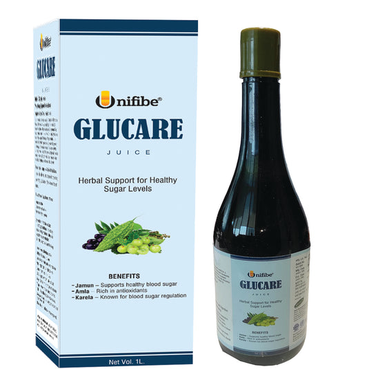 Unifibe Glucare Diabetic Care Juice | Karela, Jamun, Amla, Tulsi & Herbal Blend | Supports Sugar Control & Immunity | 1 Litre | 100% Natural & Ayurvedic